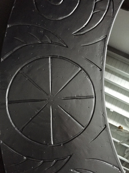 French Art Deco Round Silvered Wood Mirror