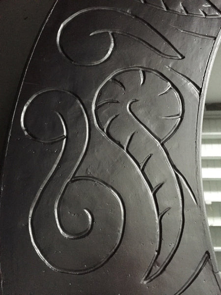 French Art Deco Round Silvered Wood Mirror