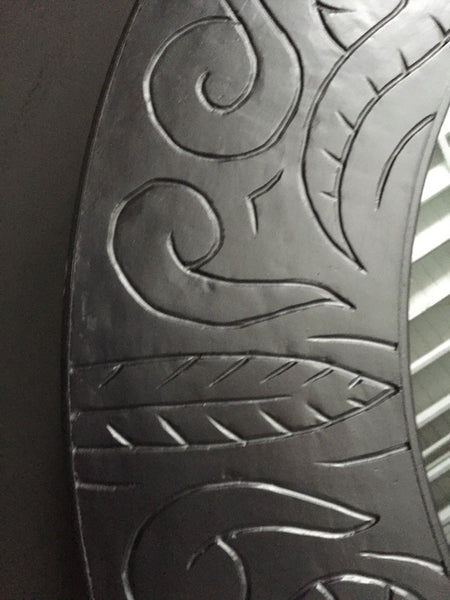 French Art Deco Round Silvered Wood Mirror