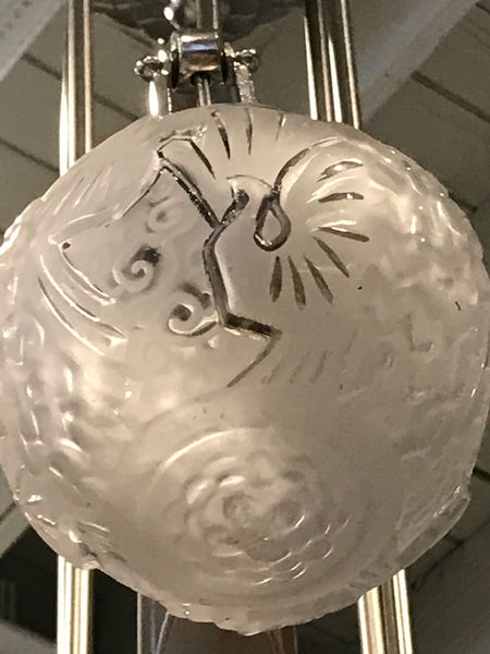 Impressive French Art Deco Chandelier Signed by Muller Freres Luneville