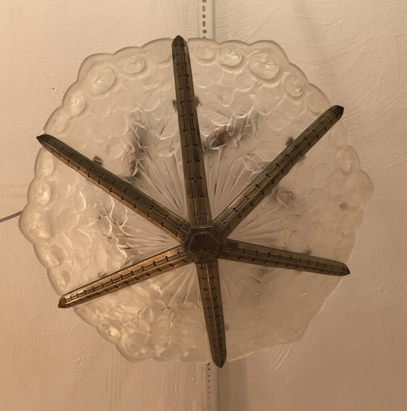 French Art Deco Chandelier Signed by Des Hanots