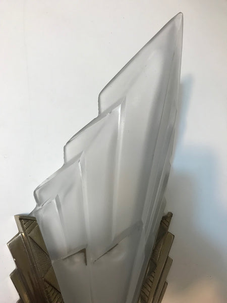 Pair of French Art Deco Wall Sconces Signed by Degue