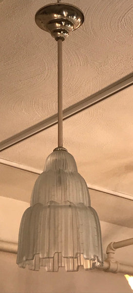 Pair of French Art Deco Waterfall Chandeliers Signed by Sabino