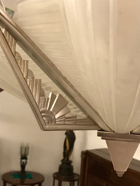 French Art Deco Skyscraper Chandelier Signed by Atelier Petitot