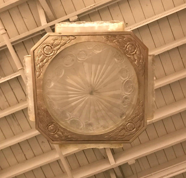 French Art Deco Chandelier Signed by Degue