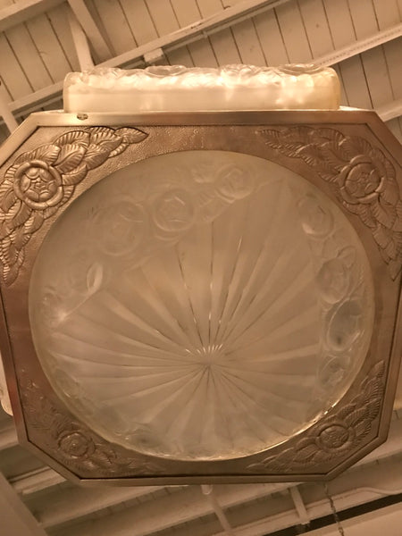 French Art Deco Chandelier Signed by Degue