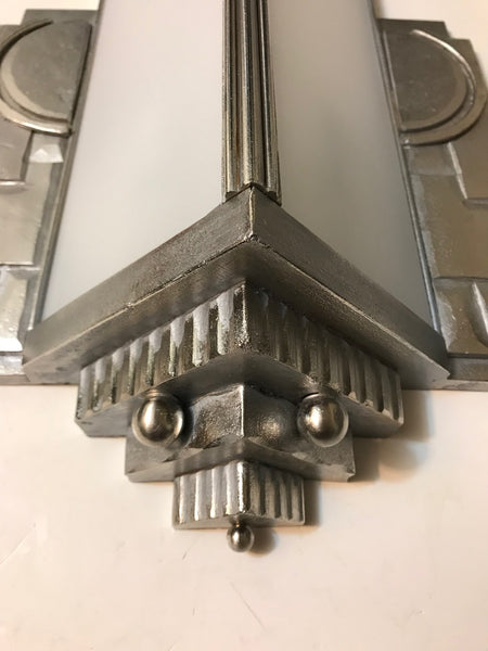 Pair of Geometric French Art Deco Wall Sconces