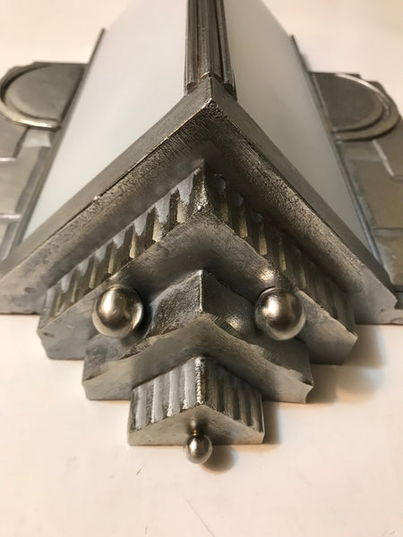 Pair of Geometric French Art Deco Wall Sconces