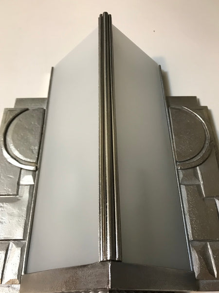 Pair of Geometric French Art Deco Wall Sconces