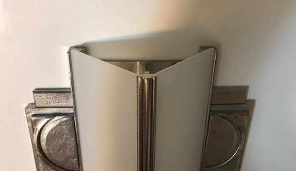 Pair of Geometric French Art Deco Wall Sconces