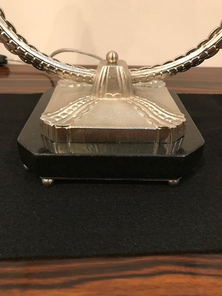 Pair of French Art Deco "Waterfall" Table Lamps Signed by Sabino