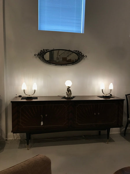 Pair of French Art Deco "Waterfall" Table Lamps Signed by Sabino