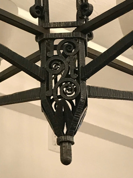 Edgar Brandt Style French Art Deco Chandelier