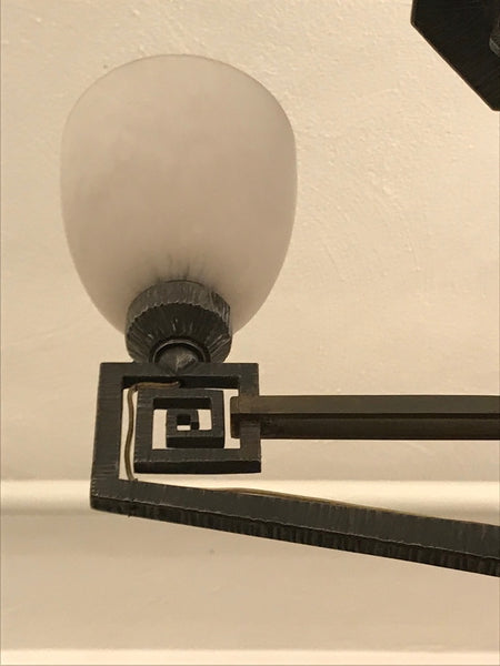 Edgar Brandt Style French Art Deco Chandelier