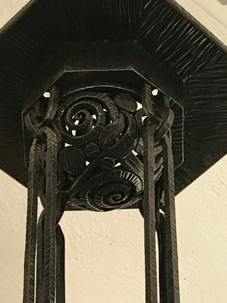 Edgar Brandt Style French Art Deco Chandelier