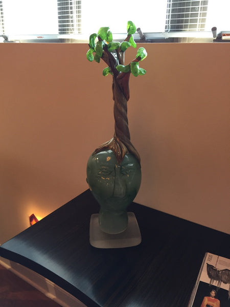 Handblown Glass Tree Head "Summer" Sculpture