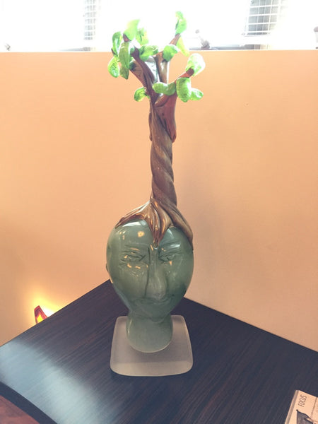 Handblown Glass Tree Head "Summer" Sculpture