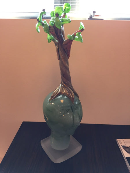 Handblown Glass Tree Head "Summer" Sculpture