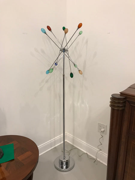 Pair of Mid-Century Modern Chrome Sputnik Floor Lamps