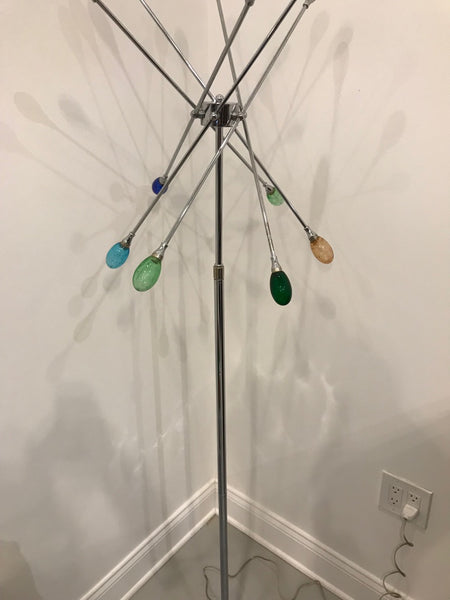 Pair of Mid-Century Modern Chrome Sputnik Floor Lamps