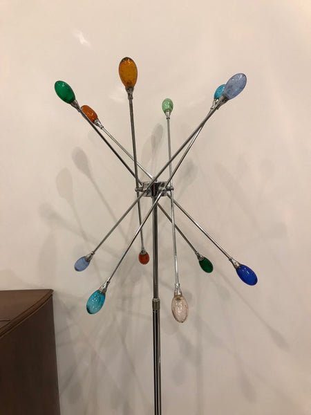 Pair of Mid-Century Modern Chrome Sputnik Floor Lamps