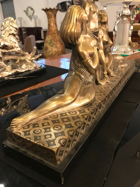 French Art Deco Bronze Sculpture Signed by Jules Delabasse