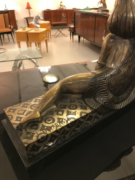French Art Deco Bronze Sculpture Signed by Jules Delabasse