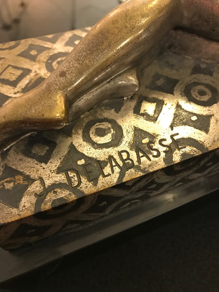 French Art Deco Bronze Sculpture Signed by Jules Delabasse