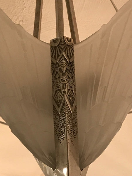 French Art Deco Geometric Chandelier by E.J.G