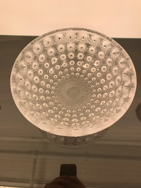 Signed Lalique "Nemours" Crystal Glass Bowl