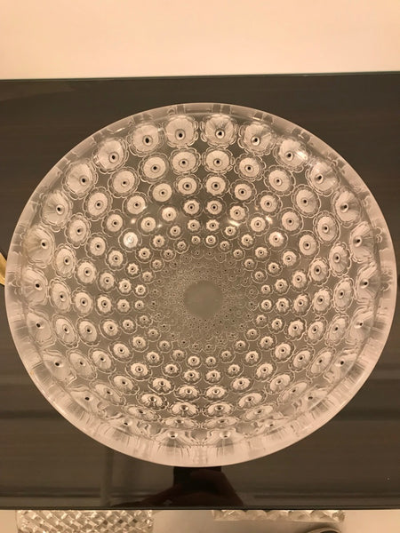 Signed Lalique "Nemours" Crystal Glass Bowl
