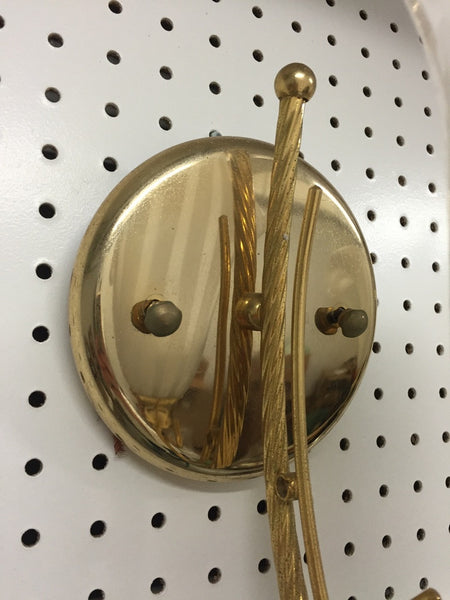 Pair of Italian Murano Calla Lily Mid-Century Brass Sconces