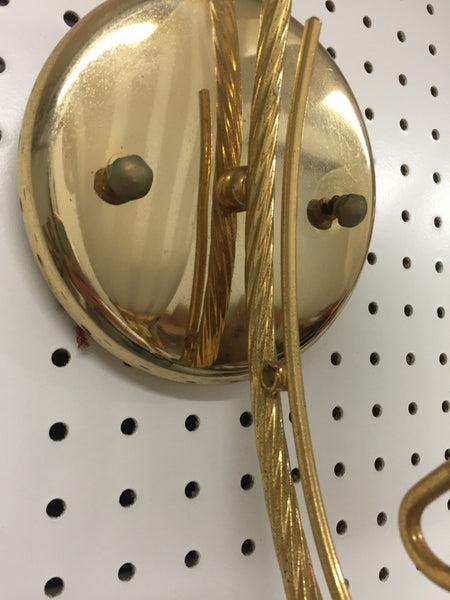 Pair of Italian Murano Calla Lily Mid-Century Brass Sconces