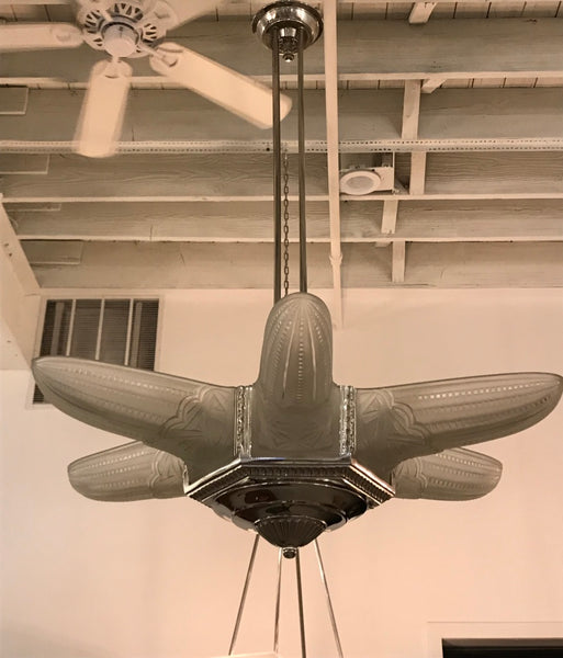 French Art Deco Starburst Chandelier