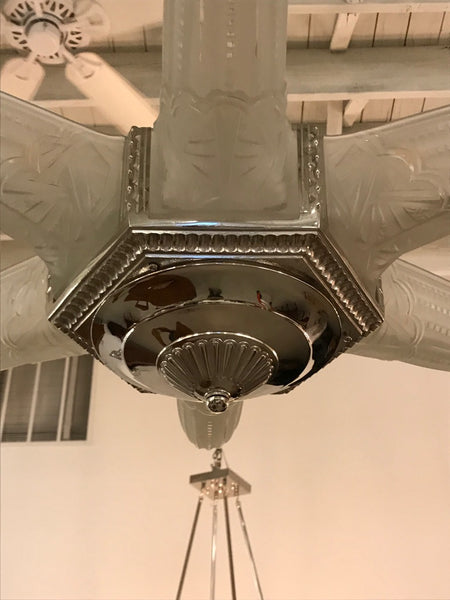 French Art Deco Starburst Chandelier
