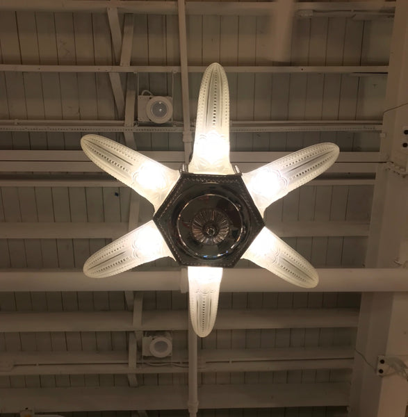 French Art Deco Starburst Chandelier