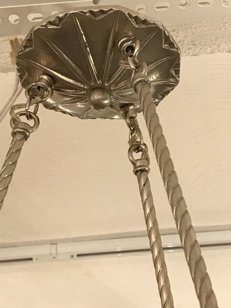 G. Leleu Signed French Art Deco Chandelier