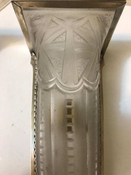 Pair of Geometric French Art Deco Wall Sconces