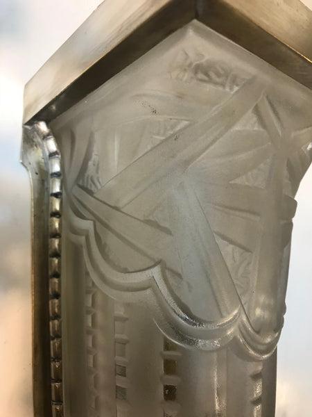 Pair of Geometric French Art Deco Wall Sconces