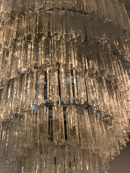 Italian Mid Century Round Seven Tired Tronchi Chandelier