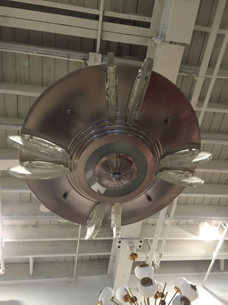 French Art Deco Modernist Ceiling Light or Chandelier