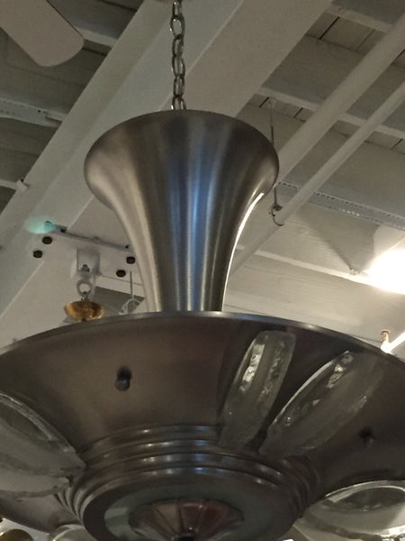 French Art Deco Modernist Ceiling Light or Chandelier