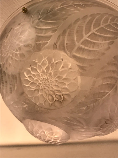 Rene Lalique Chandelier ‘Dahlias’ Signed