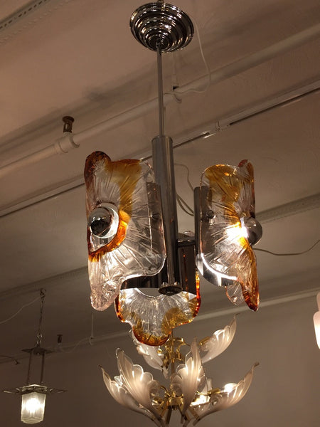 Italian Mid-Century Murano Chrome Chandelier by Mazzega
