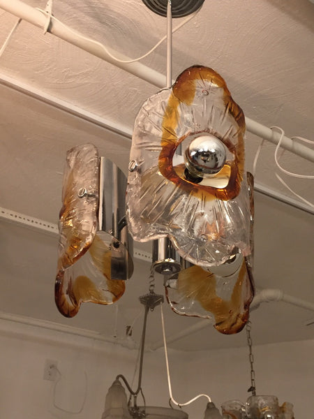 Italian Mid-Century Murano Chrome Chandelier by Mazzega