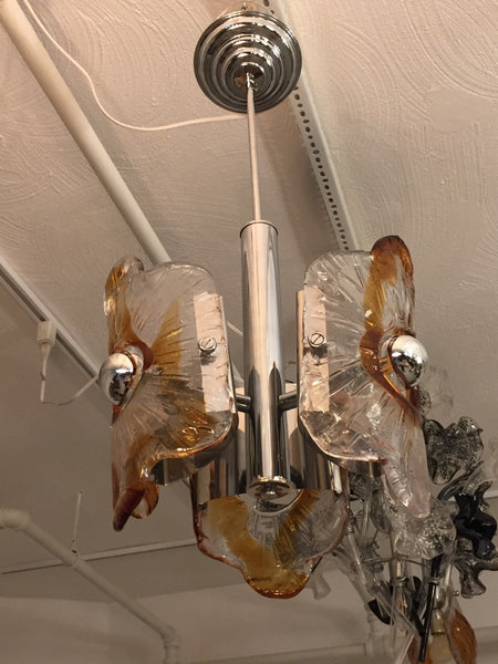 Italian Mid-Century Murano Chrome Chandelier by Mazzega