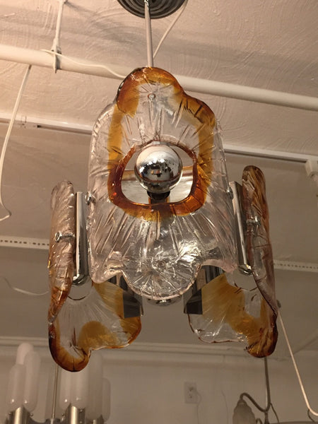 Italian Mid-Century Murano Chrome Chandelier by Mazzega