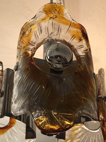 Italian Mid-Century Murano Chrome Chandelier by Mazzega