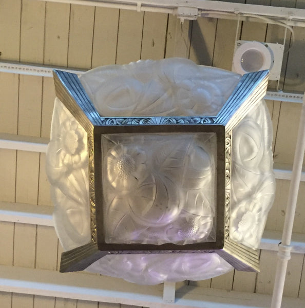 French Art Deco Signed Degue Chandelier