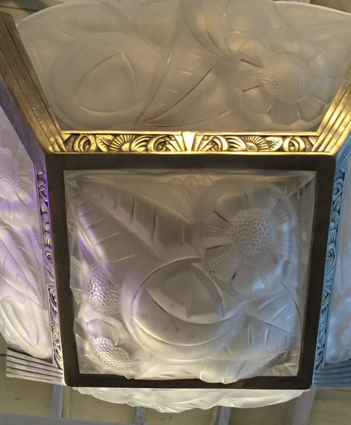 French Art Deco Signed Degue Chandelier